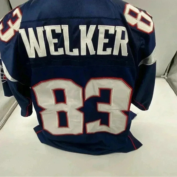 Reebok NFL New England Patriots “WELKER” Stitched On Field Blue Jersey Size 48 - Picture 1 of 9